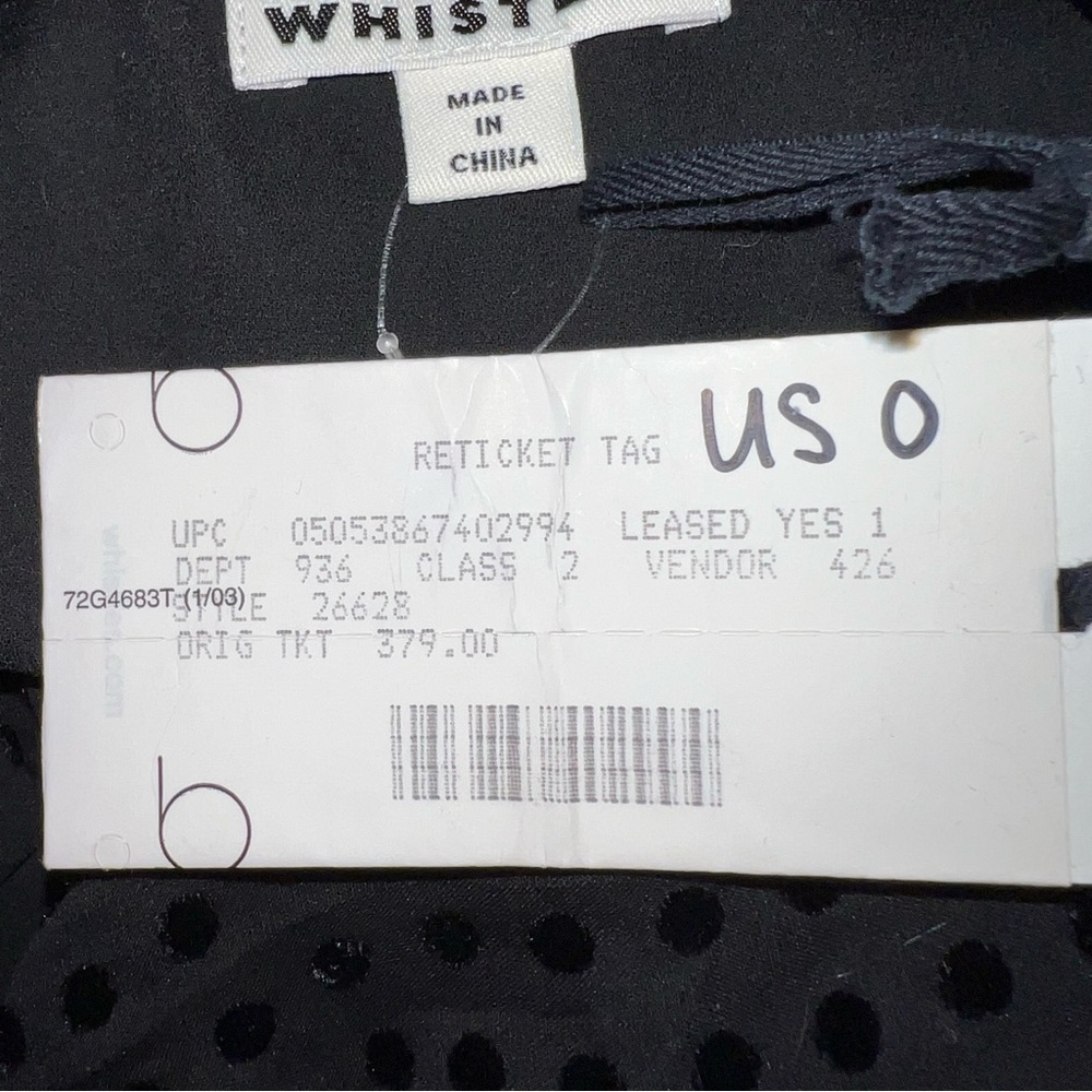 Whistles Black Flocked Polka Dot Wrap Midi Dress US 4 - Picture 15 of 15